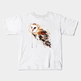 Barn Owl Watercolor Painting Kids T-Shirt